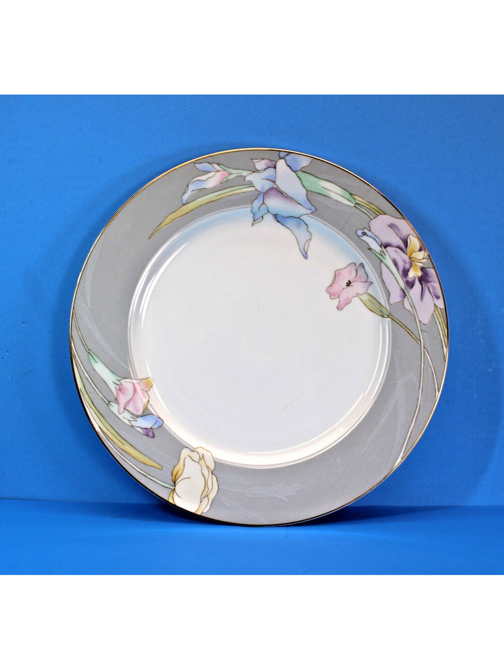 Vtg Round 7.5" Dessert/Salad Plates Mikasa Charisma Gray L9049 Japan x4